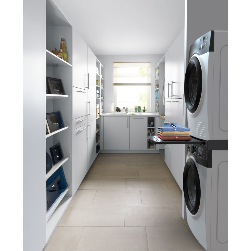 Meliconi 656136 - Adapter za slaganje perilice i sušilice s izvlačnom ladicom 60 cm, crni