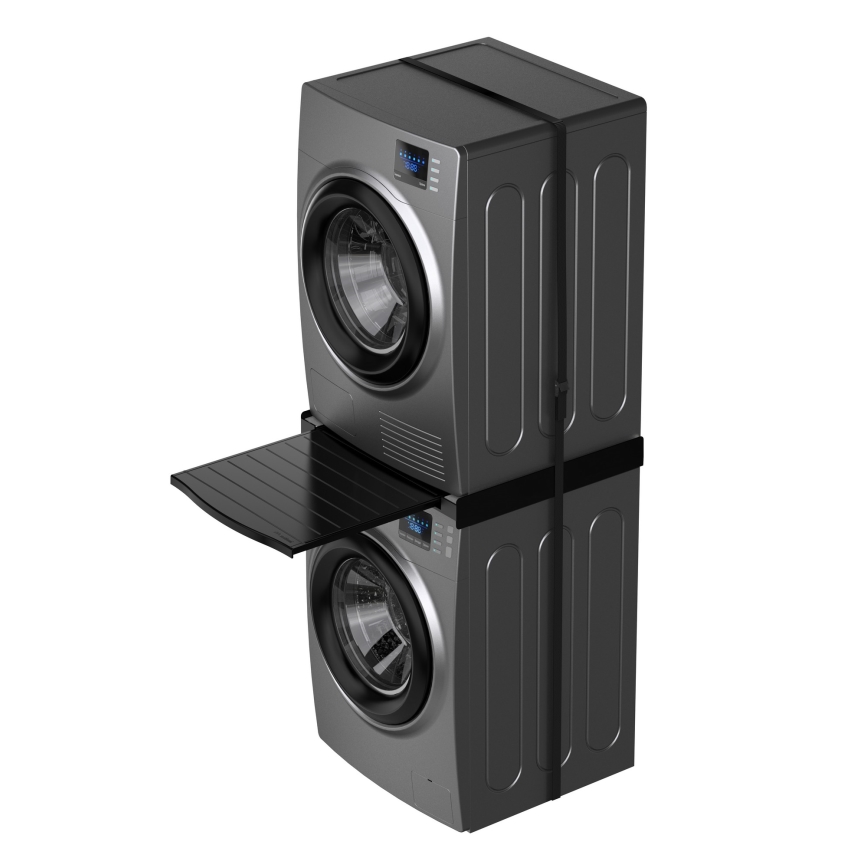 Meliconi 656136 - Adapter za slaganje perilice i sušilice s izvlačnom ladicom 60 cm, crni