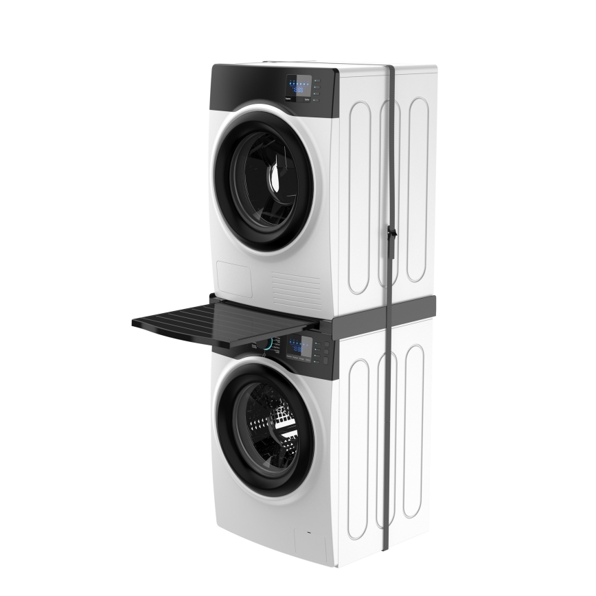 Meliconi 656136 - Adapter za slaganje perilice i sušilice s izvlačnom ladicom 60 cm, crni