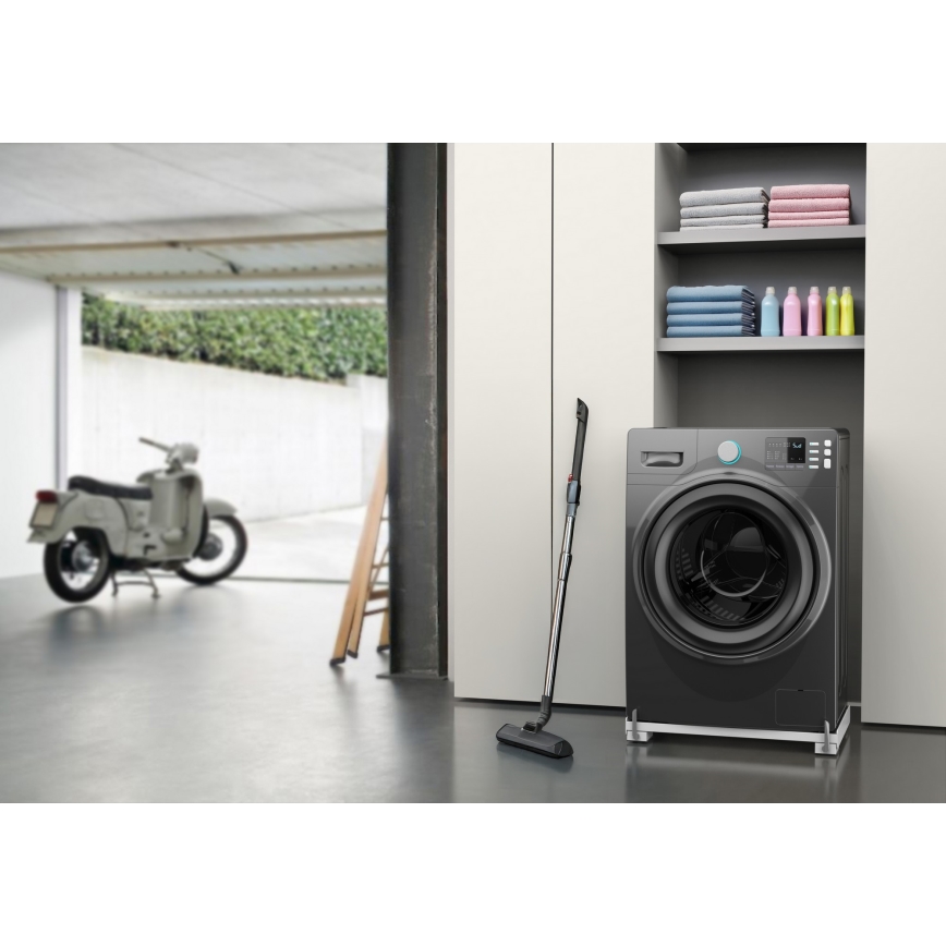 Meliconi 656149 - Antivibracijska podloga za perilicu rublja s izvlačnim kotačićima, 47 cm, bijela