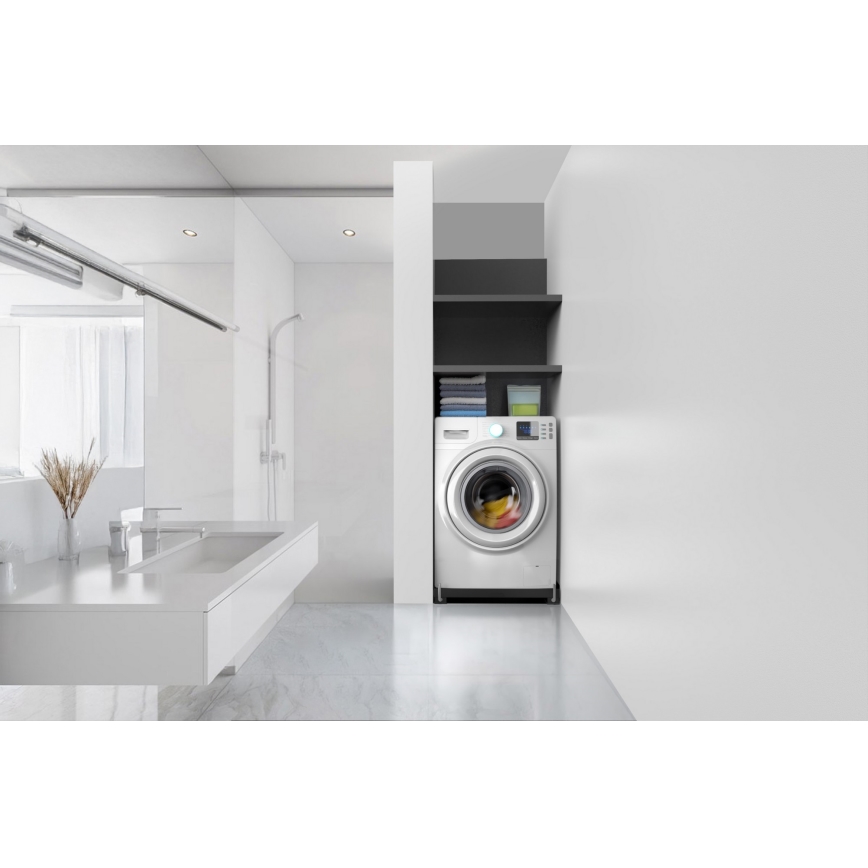 Meliconi 656168 - Antivibracijska podloga za perilicu rublja s izvlačnim kotačićima, 47 cm, crna