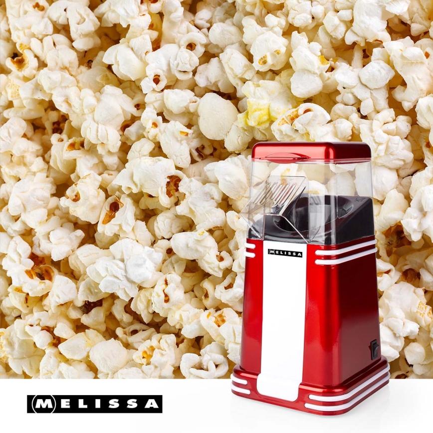 Melissa - Retro aparat za kokice na vrući zrak, 1200W/230V, crveni