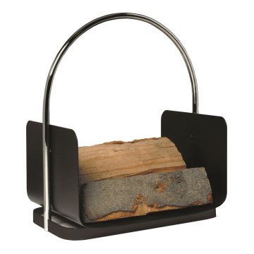 Metalna košara za drva s ručkom 50x41 cm crna