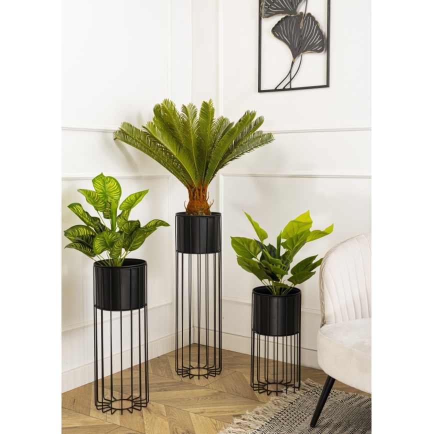 Metalna posuda za cvijeće LOFT 42x20 cm crna