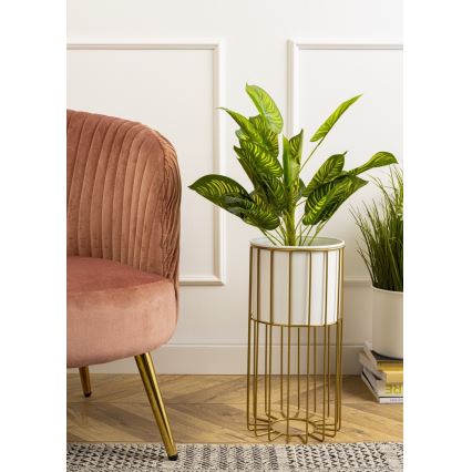 Metalna posuda za cvijeće LOFT 42x20 cm zlatna/bijela