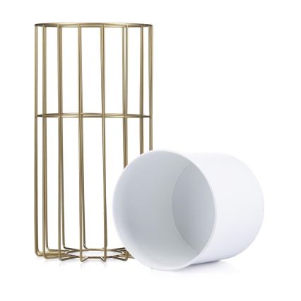 Metalna posuda za cvijeće LOFT 42x20 cm zlatna/bijela
