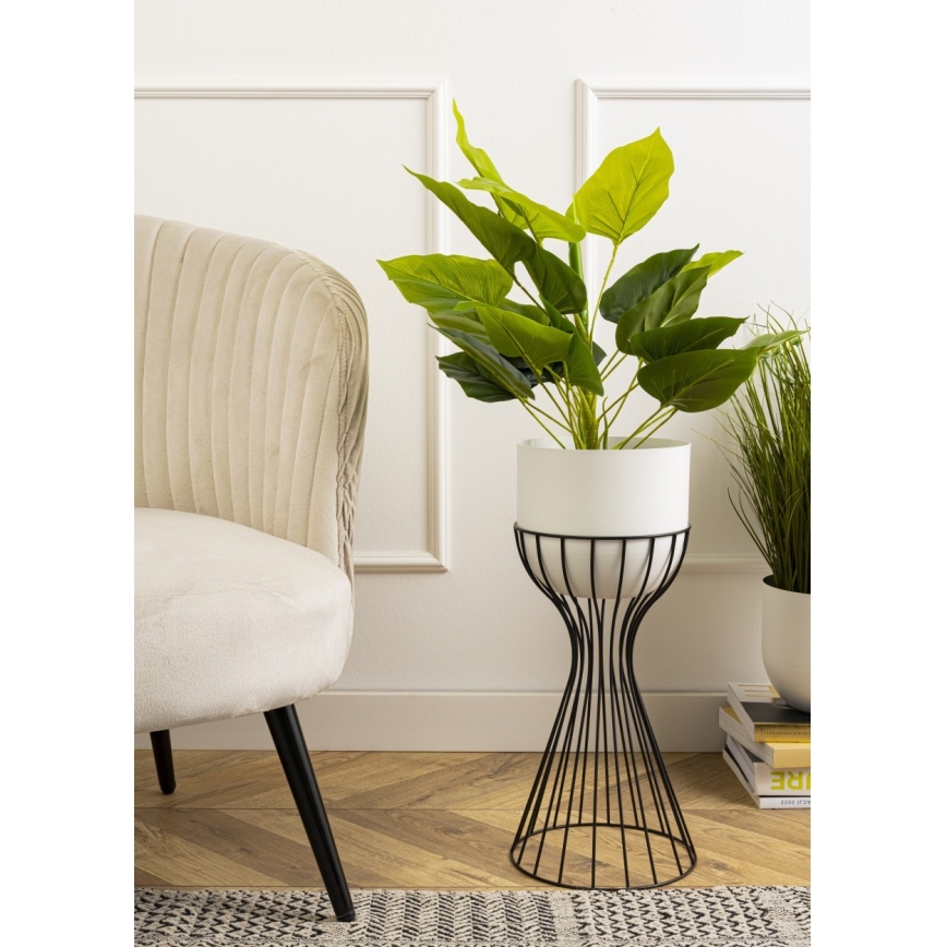 Metalna posuda za cvijeće LOFT 46x20 cm crna/bijela
