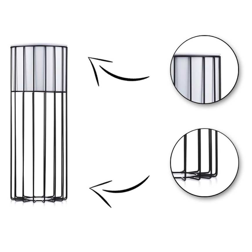 Metalna posuda za cvijeće LOFT 55x20 cm crna/bijela