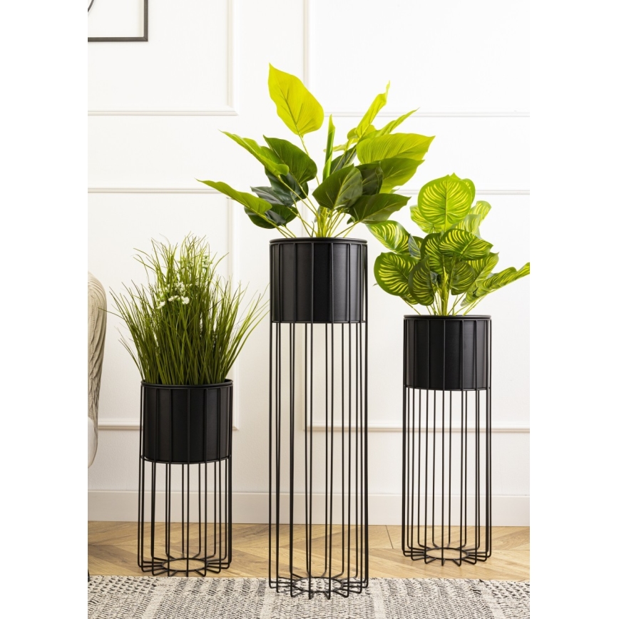 Metalna posuda za cvijeće LOFT 55x20 cm crna