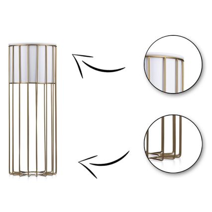 Metalna posuda za cvijeće LOFT 55x20 cm zlatna/bijela