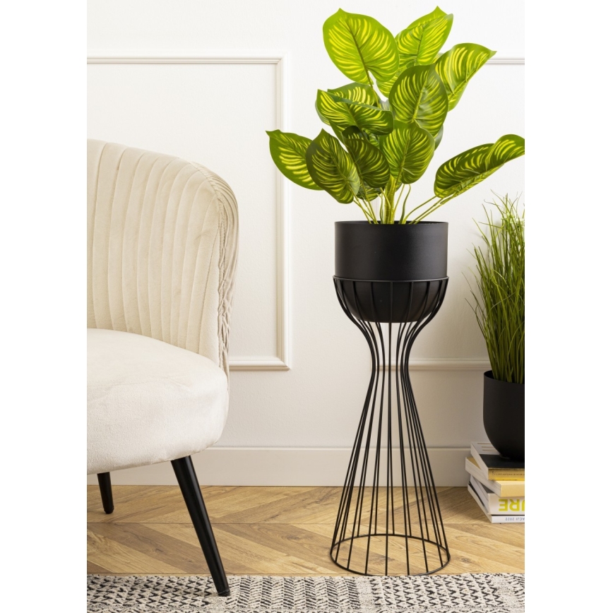 Metalna posuda za cvijeće LOFT 56x20 cm crna