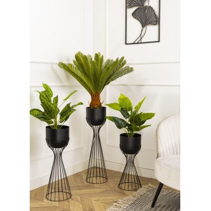 Metalna posuda za cvijeće LOFT 56x20 cm crna