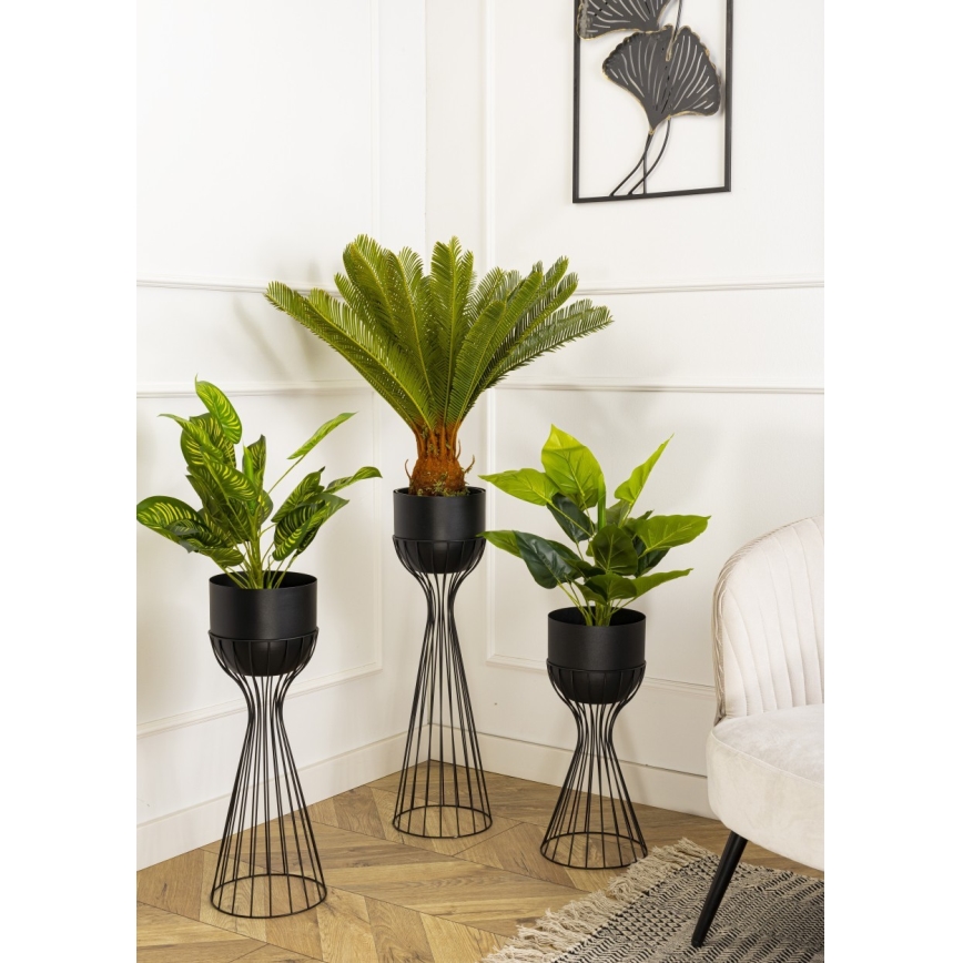 Metalna posuda za cvijeće LOFT 56x20 cm crna