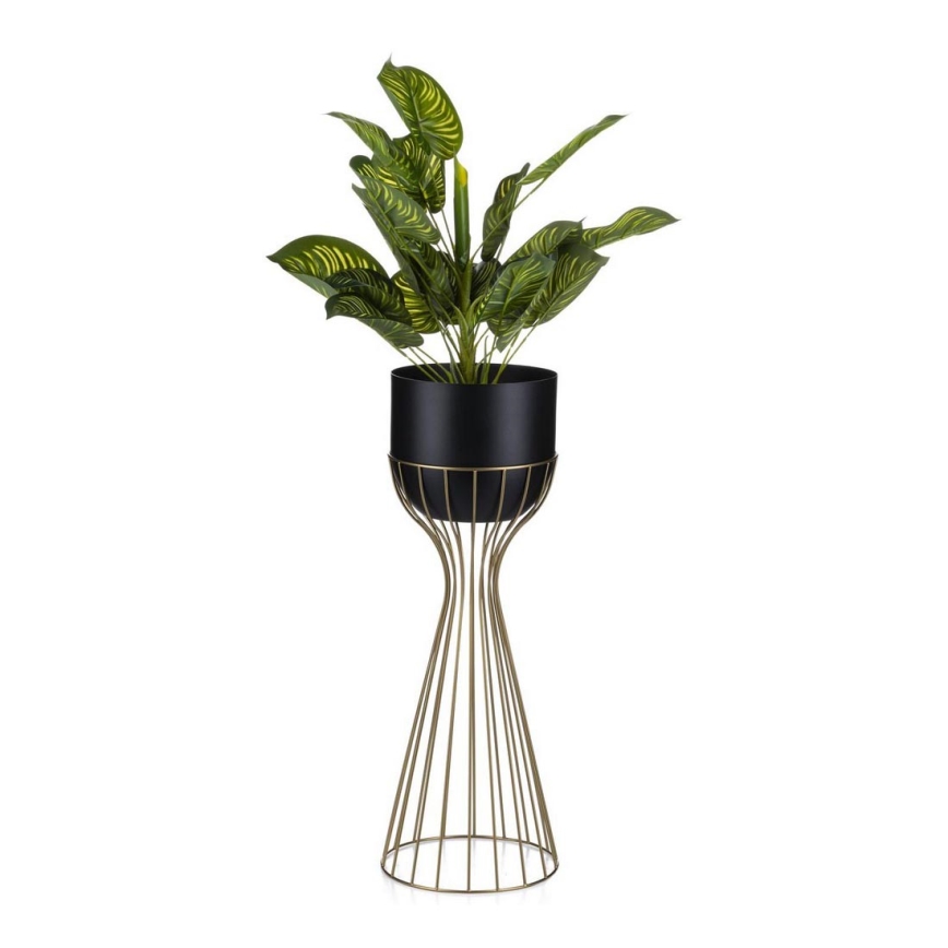 Metalna posuda za cvijeće LOFT 56x20 cm zlatna/crna