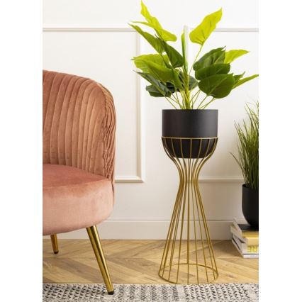 Metalna posuda za cvijeće LOFT 56x20 cm zlatna/crna