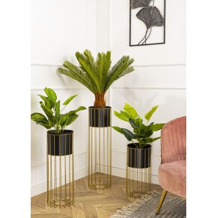 Metalna posuda za cvijeće LOFT 70x20 cm zlatna/crna