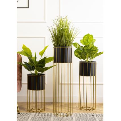 Metalna posuda za cvijeće LOFT 70x20 cm zlatna/crna
