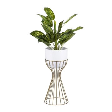 Metalna saksija za cvijeće LOFT 46x20 cm zlatna/bijela
