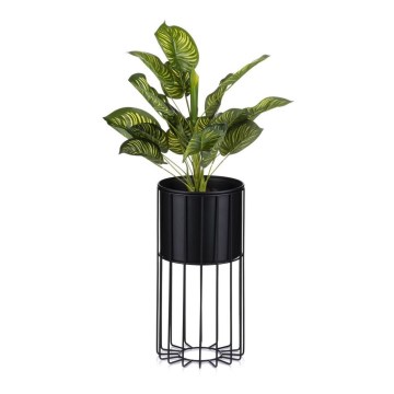 Metalni cvjetnjak LOFT 42x20 cm crni