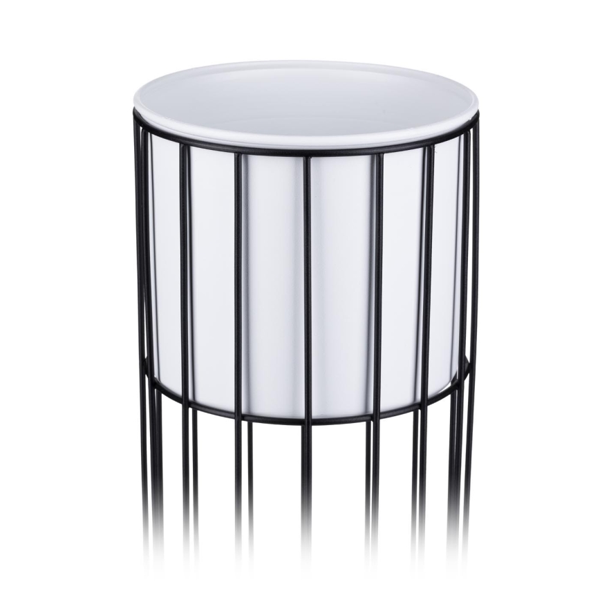 Metalna saksija za cvijeće LOFT 42x20 cm crna/bijela