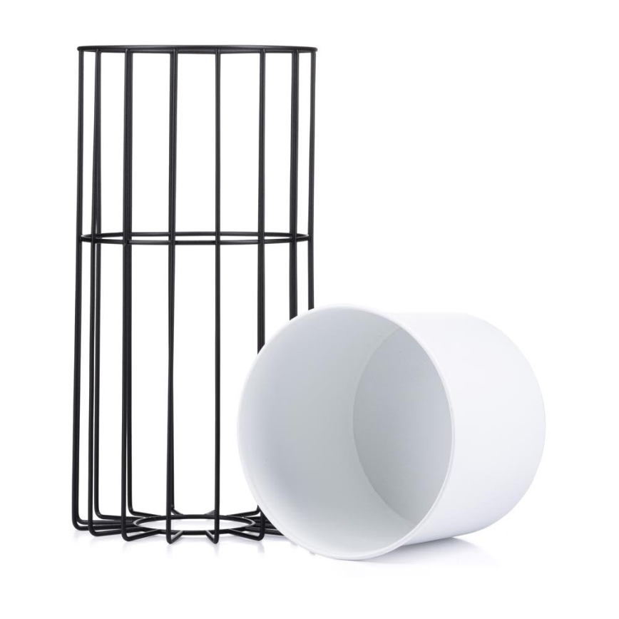 Metalna saksija za cvijeće LOFT 42x20 cm crna/bijela