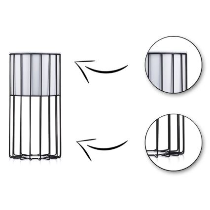 Metalna saksija za cvijeće LOFT 42x20 cm crna/bijela