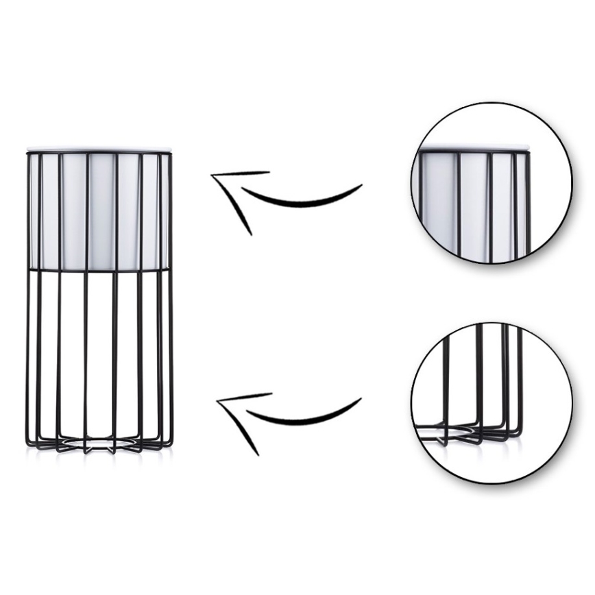 Metalna saksija za cvijeće LOFT 42x20 cm crna/bijela