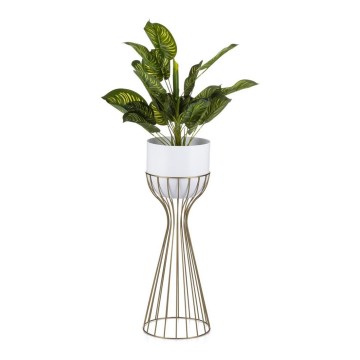 Metalni cvjetnjak LOFT 56x20 cm zlatna/bijela