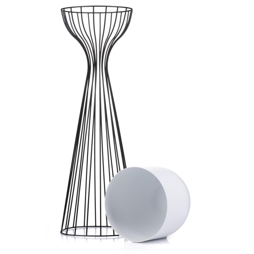 Metalna saksija za cvijeće LOFT 68x20 cm crna/bijela