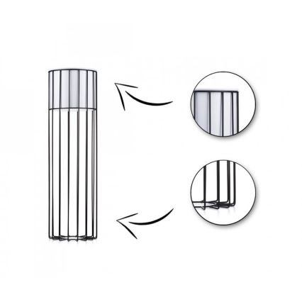 Metalna saksija za cvijeće LOFT 70x20 cm crna/bijela