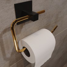 Metalni držač toaletnog papira 8x16 cm crna/zlatna