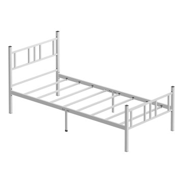 Metalni jednokrevetni krevet PIRON 90x200 cm bijeli nosivost 120 kg