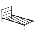 Metalni jednokrevetni krevet ROVAN 90x200 cm, crni, nosivost 120 kg