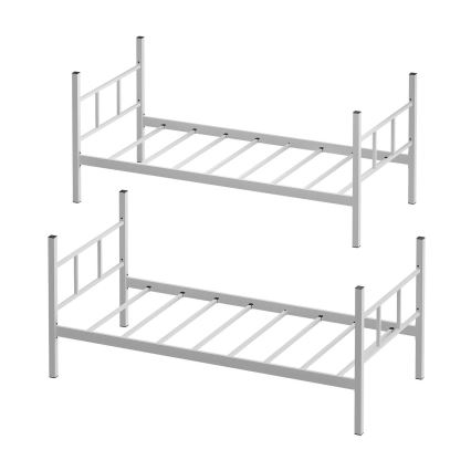 Metalni krevet na kat MAVEN 90x200 cm bijeli nosivost 2x100 kg
