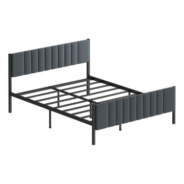 Metalni krevet za dvoje LUNOR 120x200 cm, antracit, nosivost 120 kg