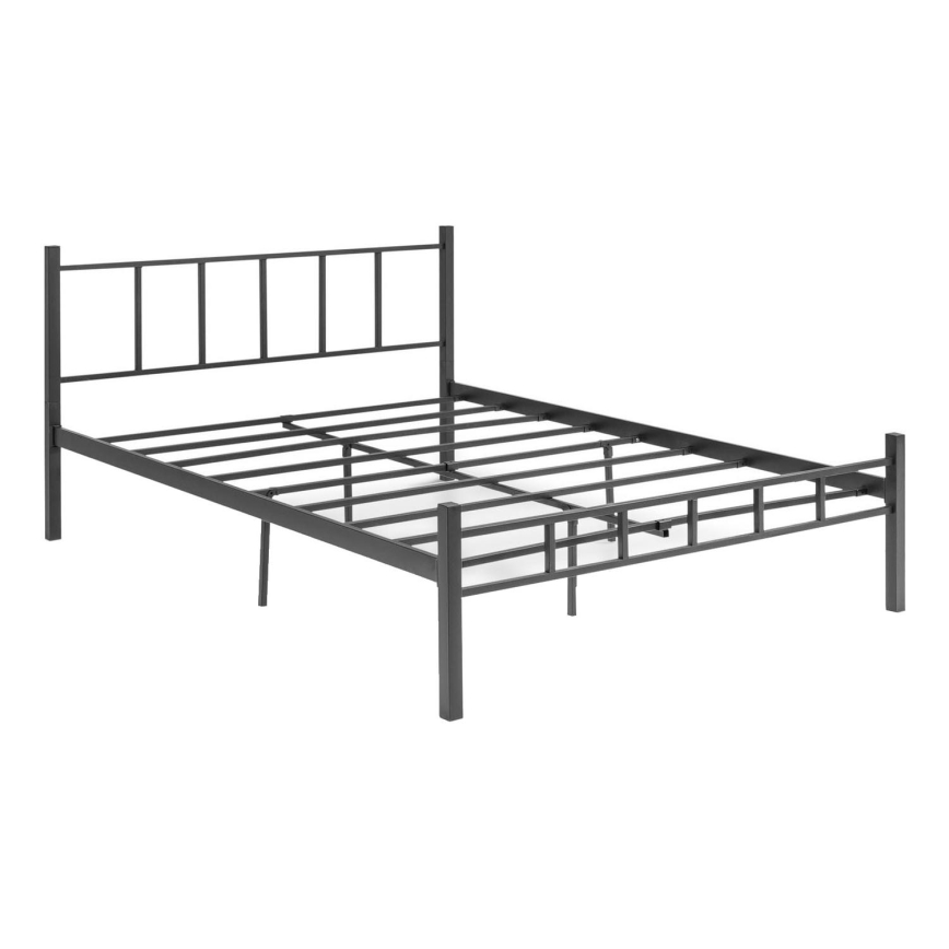 Metalni krevet za dvoje ORMEL 120x200 cm, crne boje, nosivost 120 kg