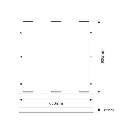 Metalni okvir za ugradnju LED panela 60x60 cm