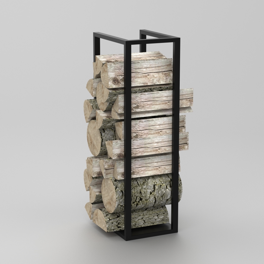 Metalni stalak za drva 100x30 cm crna