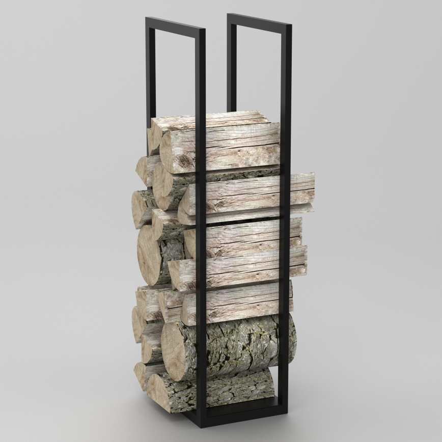 Metalni stalak za drva 120x40 cm crna