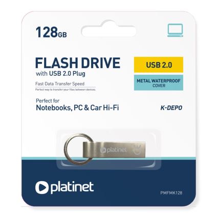 Metalni vodootporni Flash Disk USB 128GB mat krom