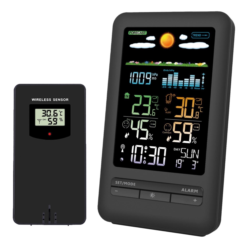 Meteorološka stanica s LCD zaslonom 2xAA crna
