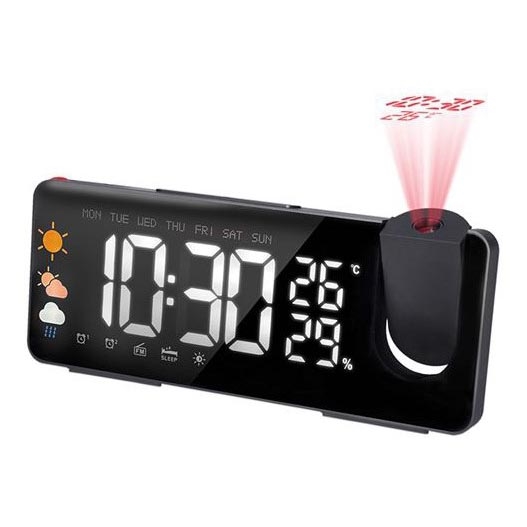Meteorološka stanica s LCD zaslonom, budilicom i projektorom 5V/2xAA + 3xAA
