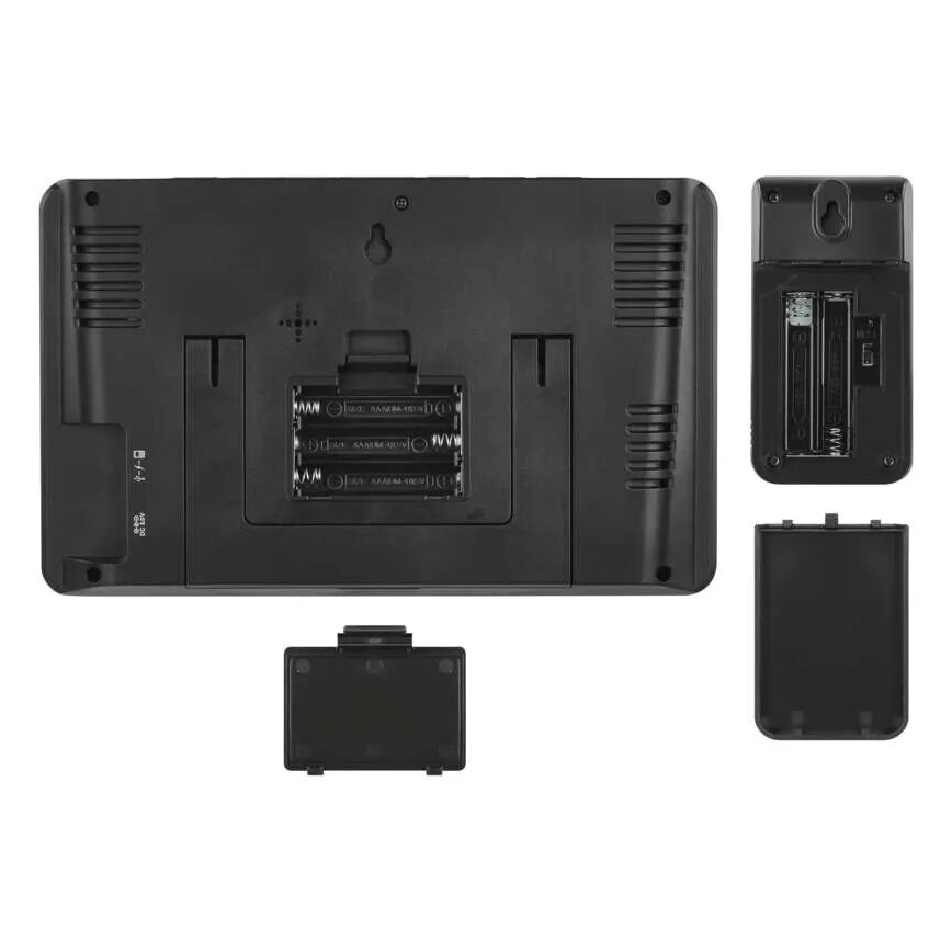 Meteorološka stanica s LCD zaslonom GoSmart 230V/3xAAA + 2×AAA Wi-Fi Tuya crna
