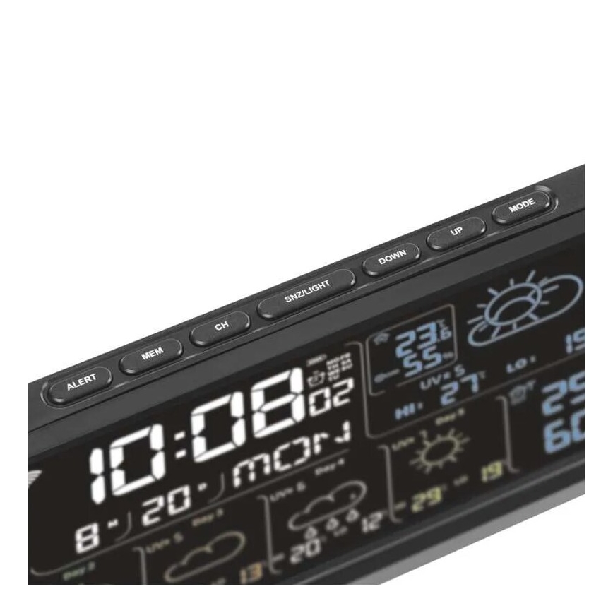 Meteorološka stanica s LCD zaslonom GoSmart 230V/3xAAA + 2×AAA Wi‑Fi Tuya crna