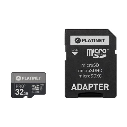 MicroSDHC 32GB U3 Pro 90MB/s + SD adapter