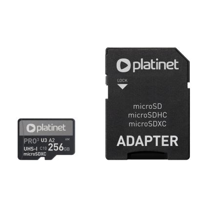 MicroSDXC 256GB U3 Pro A2 90MB/s + SD adapter