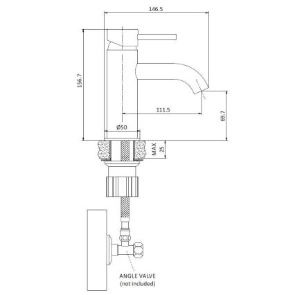 Miješalica za umivaonik DRAGOR 15,6 cm mat bijela
