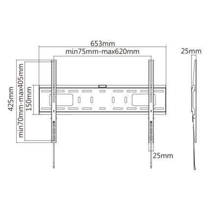 MK FLORIA MKF-17DF641 - Fiksni zidni nosač za TV 80" crna