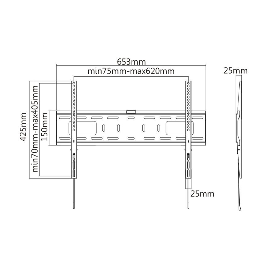 MK FLORIA MKF-17DF641 - Fiksni zidni nosač za TV 80" crna