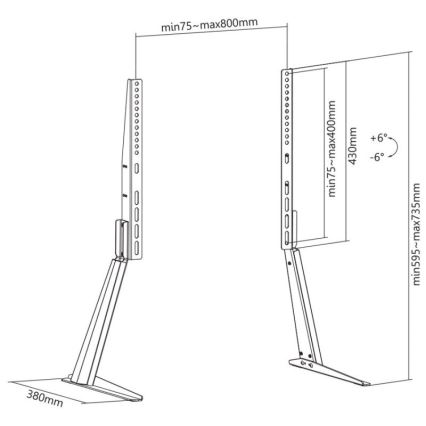 MK FLORIA MKF-21ST841 - Nagibni stalak za TV 32-70“ crna